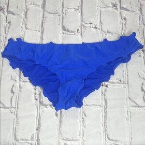 Hollister Blue Ruffled Women's Swim Bottom
